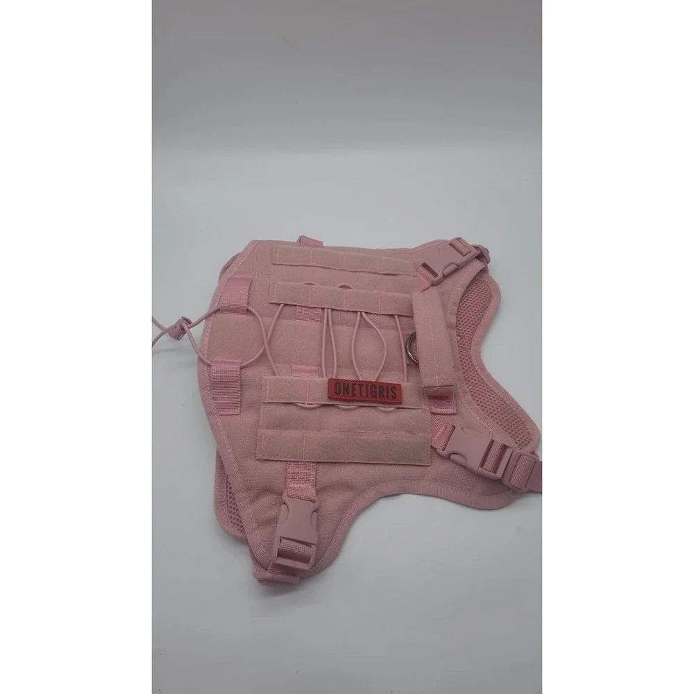 OneTigris Tactical Dog Harness Vest Pink Medium No-Pull Service Dog Training